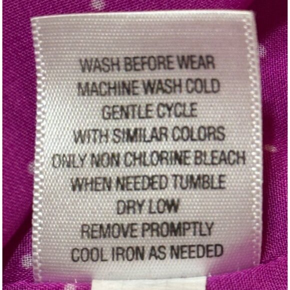 Cherokee Polka Dot Purple Fuchsia Flutter Sleeve Blouse Girl's Youth Size XL - Picture 12 of 12